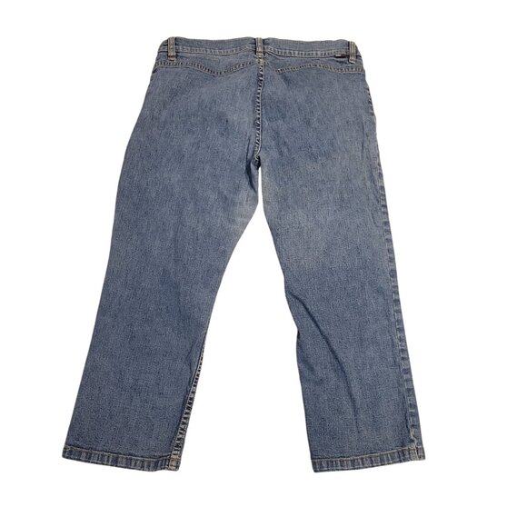 Tommy Jeans Womens Light-Wash Straight-Leg Denim Pants Size 13 - Picture 4 of 5